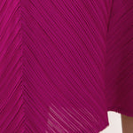 Long Sleeves Loose Embroidered Pleated Solid Color Round-Neck Midi Dresses