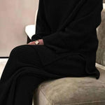 Fashion Rib Knitted Striped Suits