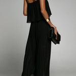 Pleated Suspender Jumpsuit
