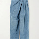 Stylish Pleated Casual Pocket Wide-leg Jeans