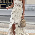 Casual Irregular Hollow Lace Tank Tops