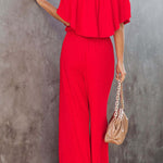 Pure color holiday vacation casual jumpsuit