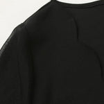 Long Sleeves Loose Elasticity See-Through Split-Joint V-Neck Mini Dresses