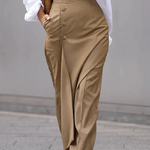 High Waisted Asymmetric Solid Color Pants Trousers
