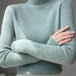Casual Skinny Long Sleeves Solid Color Half Turtleneck Sweater Tops