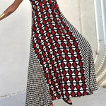 MARIN ROJO-NEGRO, VESTIDO LARGO