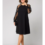 Marika | Classic Dress with Lace Sleeves