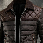 Milan | Brown Quilted Jacket with Cozy Sherpa Collar