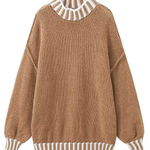 Loose and Slim Soft Long-sleeved Stitched Knit Sweater
