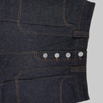 High Waisted Straight Leg Contrast Color Split-Joint Jean Pants Bottoms
