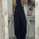 Casual Sleeveless Slit Top Loose Two-piece Set