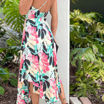 BLACK AND GREEN SATIN ONE SHOULDER MIDI DRESS