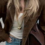 Nubuck Vintage Lapel Loose Suede Jacket