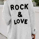 Drop Shoulder Open Front Knit Oversized Sweater Cardigan