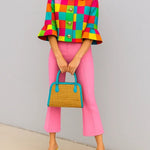 Loose Three-Quarter Sleeves Buttoned Plaid Lapel Outerwear