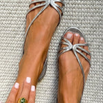 Metallic strappy sandals