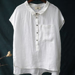 Ladies Casual Sleeveless Shirt With Lapel Button Design