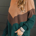 Medium Grey Color Block Corded Tunic Long Sleeve Top