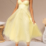 Modern-day Princess Chiffon Suspenders Party Maxi Dress