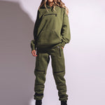 Stylish High-Waisted Solid Color Zipper Casual Sports Pants