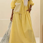Yellow striped casual set