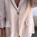 Cotton and Linen Casual Lapel Single-button Thin Coat (Buy 2 Free Shipping)