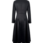 Long Sleeves Solid Color Round-Neck Midi Dresses