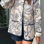 Printed Casual Quilted Cotton Jacket
