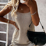 Fashion Sleeveless Lace-up Woolen Dress