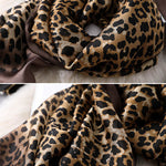 Stylish Leopard Gradient Silk Scarf