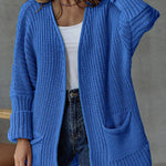 loose mid length sweater cardigan coat large size casual
