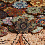 About 100Pcs Multi-Color Wooden Buttons