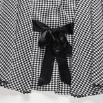 Batwing Sleeves Long Sleeves Houndstooth Tied Waist Stand Collar Cape Outerwear