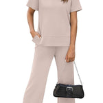 Women's Fashion Comfy Wide Leg 2 Piece Lounge Set