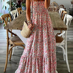 Ready To Vacation Floral Print Smocked Waist Maxi Dress