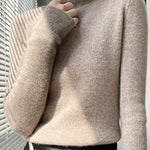Casual Skinny Long Sleeves Solid Color Half Turtleneck Sweater Tops