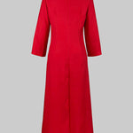 Loose Three-Quarter Sleeves Contrast Color Flower Print Round-Neck Midi Dresses
