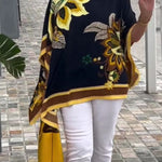 Unique Printed Casual Half Sleeve Loose Top