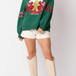 Christmas Sequined Crewneck Casual Sweatshirt