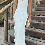 Flowers for Every Occasion Crochet Back Lace-up Maxi Dress