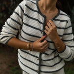 MINERVA striped crew neck jacket
