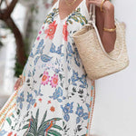 Marisol Linen Blend Unique Print A-line Slip Loose Maxi Dress