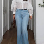 Light Blue High-Waisted Wide-Leg Jeans