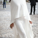 High-low Loose Solid Color High-neck Pants Set Two Pieces Set