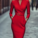 Hana | Elegant Midi Dress with a Flattering Waist