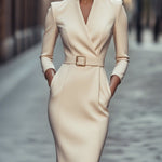 Eva | Elegant Midi Dress with a Flattering Waist
