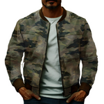 Men's Casual Camouflage Baseball Leather Jacket