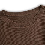 Women's Fashion Round Neck Knitted Sweater Skirt Set