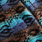 Retro Boho Longline Tribal Print Wool Long  Coat