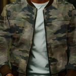 Men's Casual Camouflage Baseball Leather Jacket